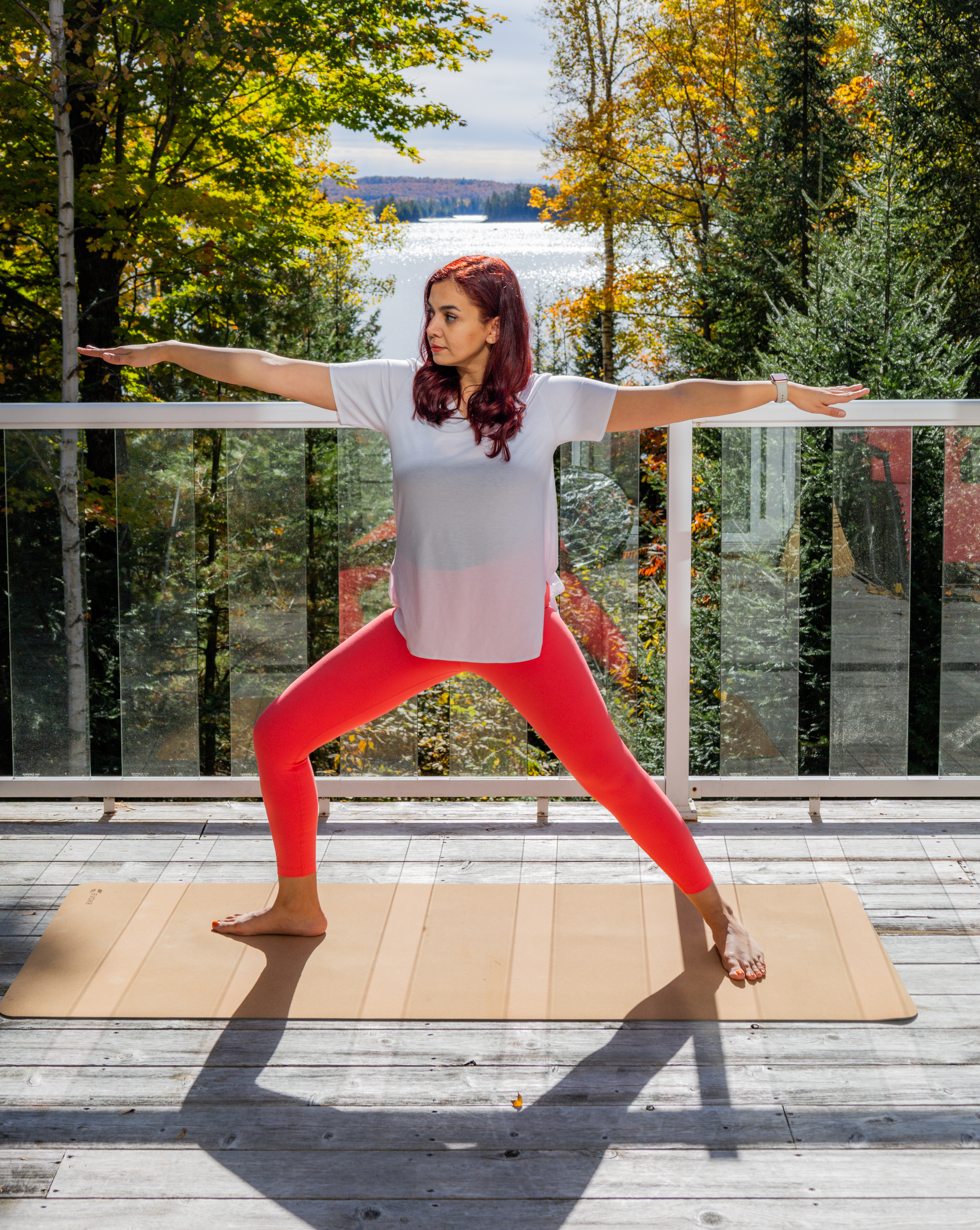 Tara practicing yoga